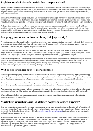 Szybka sprzedaż nieruchomości: Jak to zrobić?