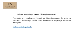 sindrom kubitalnega kanala Kirurgija-novak.si