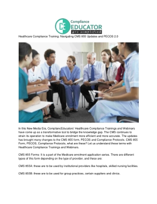 Healthcare Compliance Training