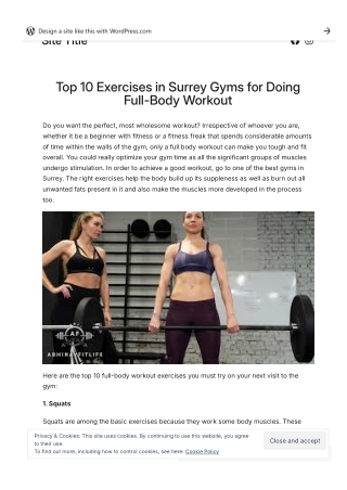 Top 10 Exercises in Surrey Gyms for Doing Full-Body Workout