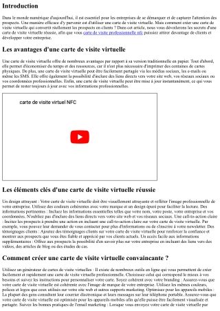 Les secrets d'une carte de visite virtuelle qui convertit les prospects en clien