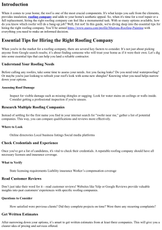 Essential Tips for Hiring the Right Roofing Company