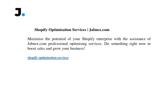 Shopify Optimization Services Jabnex.com