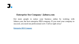 Enterprise Seo Company  Jabnex.com