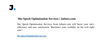 Site Speed Optimization Services  Jabnex.com