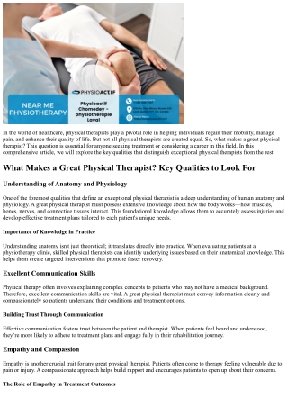 “What Makes a Great Physical Therapist? Key Qualities to Look For”