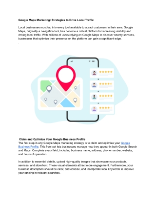Google Maps Marketing Strategies to Drive Local Traffic