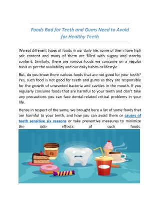 Foods Bad for Teeth and Gums Need to Avoid for Healthy Teeth