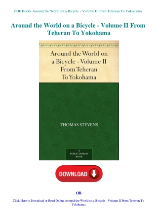 PDF Books Around the World on a Bicycle - Volume II From Teheran To Yokohama
