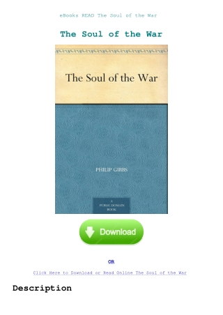 eBooks READ The Soul of the War
