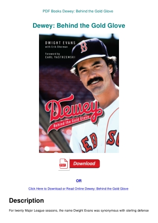 PDF Books Dewey Behind the Gold Glove