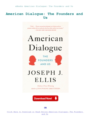 eBooks American Dialogue The Founders and Us