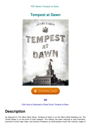 PDF Books Tempest at Dawn