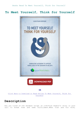 Books Read To Meet Yourself  Think for Yourself