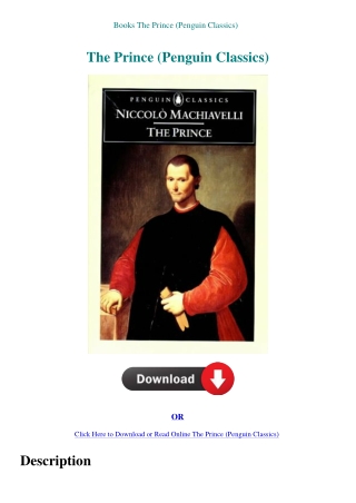 Books The Prince (Penguin Classics)