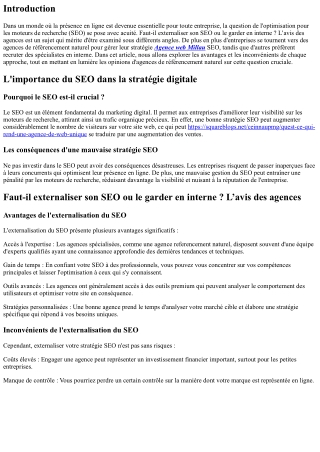 Faut-il externaliser son SEO ou le garder en interne ? L’avis des agences