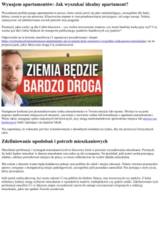 Wynajem apartamentów: Jak znaleźć idealny apartament?