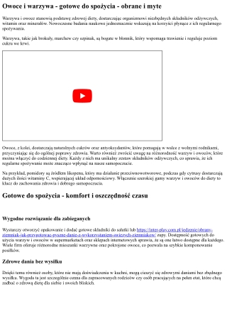 Owoce i warzywa - z certyfikatem HACCP - myte i obrane