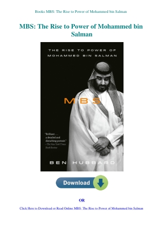 Books MBS The Rise to Power of Mohammed bin Salman
