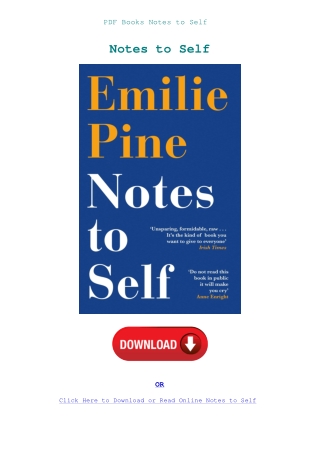 PDF Books Notes to Self