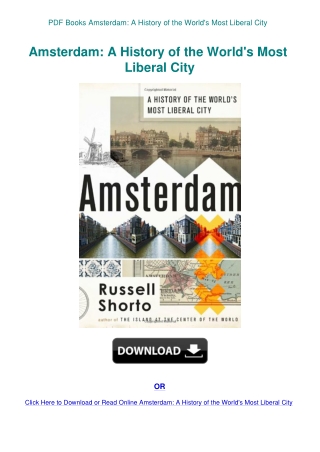 PDF Books Amsterdam A History of the World's Most Liberal City