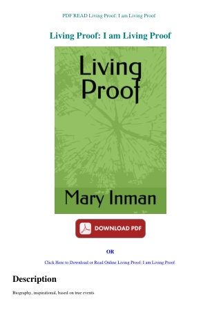 PDF READ Living Proof I am Living Proof