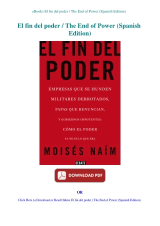 eBooks El fin del poder  The End of Power (Spanish Edition)