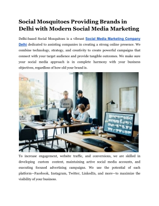 Social Mosquitoes Providing Brands in Delhi with Modern Social Media Marketing (1)