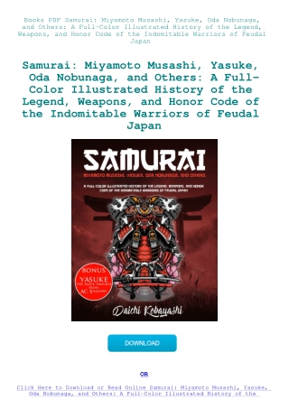 Books PDF Samurai Miyamoto Musashi  Yasuke  Oda Nobunaga  and Others A Full-Color Illustrated Histor