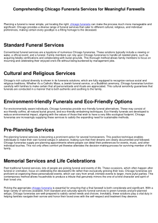 Understanding Chicago Funeraria Services for Meaningful Farewells