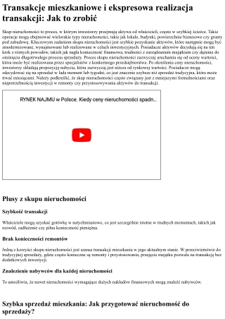 Skup nieruchomości: Profesjonalna sprzedaż lokali i szybka sprzedaż mieszkania