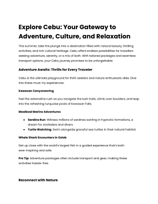 Explore Cebu_ Your Gateway to Adventure, Culture, and Relaxation