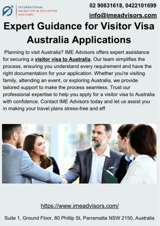 Expert Guidance for Visitor Visa Australia Applications