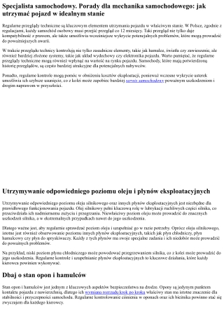 Auto serwis. Wskazówki dla specjalisty samochodowego: jak utrzymać pojazd w dosk