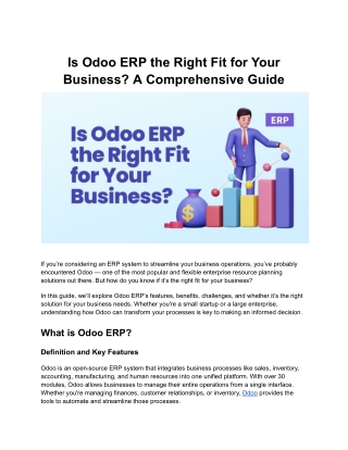 Is Odoo ERP the Right Fit for Your Business