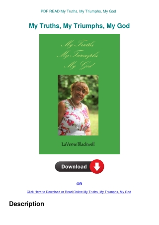 PDF READ My Truths  My Triumphs  My God