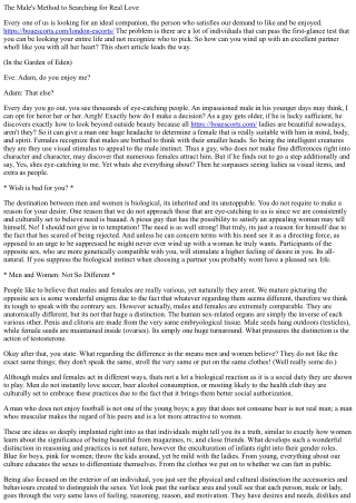 The males way to finding true love