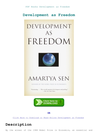 PDF Books Development as Freedom