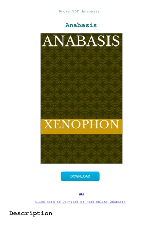 Books PDF Anabasis