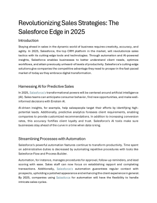 Revolutionizing Sales Strategies The Salesforce Edge in 2025