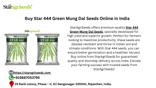 Buy Star 444 Green Mung Dal Seeds Online in India