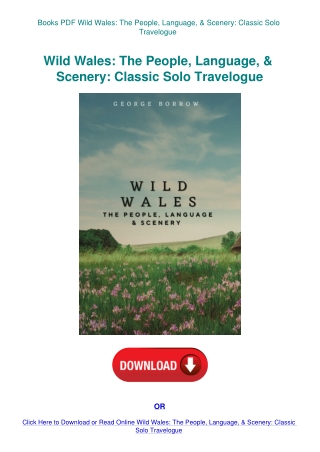 Books PDF Wild Wales The People  Language  & Scenery Classic Solo Travelogue