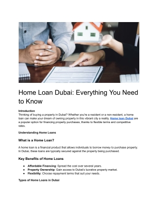 Home Loan Dubai Everything You Need to Know