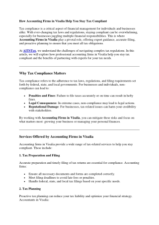 Accounting Firms in Visalia