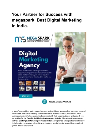 Your Partner for Success with megaspark  Best Digital Marketing in India.