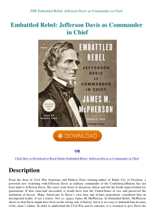 PDF Embattled Rebel Jefferson Davis as Commander in Chief