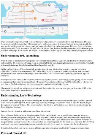 Hair Removal Machines: IPL Versus Laser
