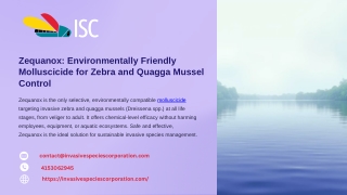 Zequanox Environmentally Friendly Molluscicide for Zebra and Quagga Mussel Control