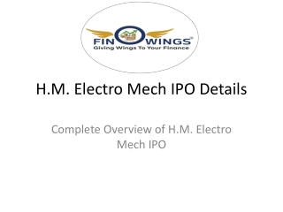 HM Electro Mech IPO Details