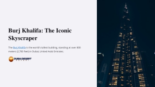 Burj Khalifa: A Marvel of Modern Architecture